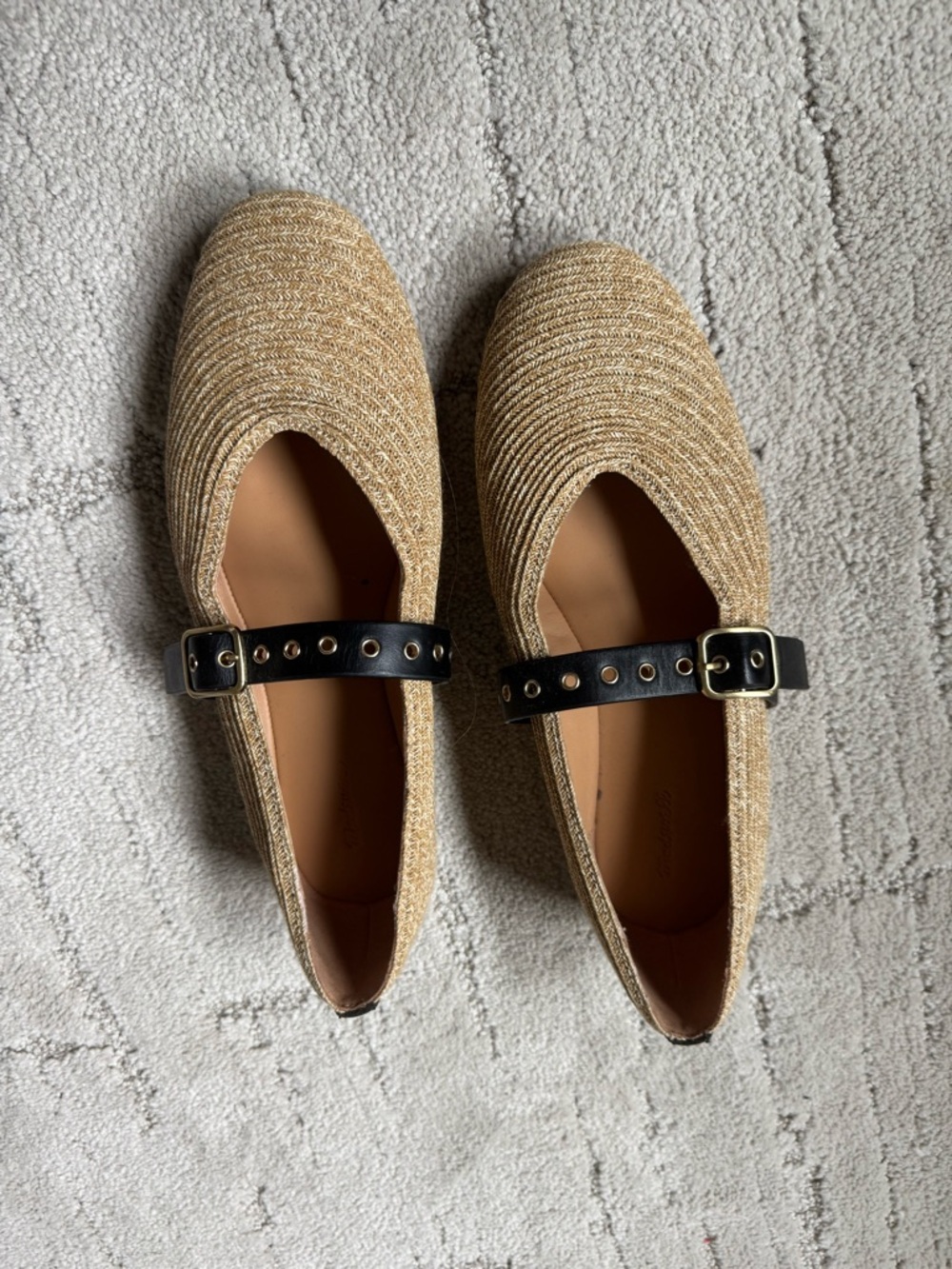 Madewell The Remy Mary Jane Flat in straw - Picture 7 of 7